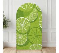 Chickwin Arch Cover Backdrop, Fruit Print Balloon Arch Backdrop Elastic Sailboards Background, Background Stand Covers for Party Decoration (Limes,7.2FT)