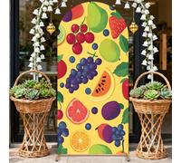 Chickwin Arch Cover Backdrop, Fruit Print Balloon Arch Backdrop Elastic Sailboards Background, Background Stand Covers for Party Decoration (Grapes,7.2FT)
