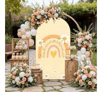 Chickwin Arch Cover Backdrop, Rainbow Print Balloon Arch Backdrop Elastic Sailboards Background, Background Stand Covers for Party Decoration (Daisy,5FT)