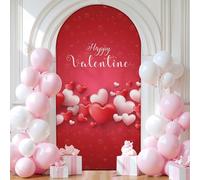 Chickwin Arch Cover Backdrop, Valentine's Day Balloon Arch Backdrop Elastic Sailboards Background, Background Stand Covers for Party Decoration (Heart 2,4FT)
