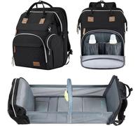 Chickwin Baby Changing Bags, Large Nappy Changing Backpacks Multi-Function Baby Changing Rucksack with Portable Changing Mat Baby Travel Bag for Mum and Dad (27 inch,Black)