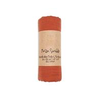 Chickwin Baby Muslins Cloths Swaddle Blanket, Solid Color Cotton Soft Large Muslins Cloths Breathable Swaddle Blanket for Newborn Infant, Perfect Boys Girls Shower Gifts (120x120cm,Rust Red)