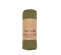 Chickwin Baby Muslins Cloths Swaddle Blanket, Solid Color Cotton Soft Large Muslins Cloths Breathable Swaddle Blanket for Newborn Infant, Perfect Boys Girls Shower Gifts (120x120cm,ArmyGreen)