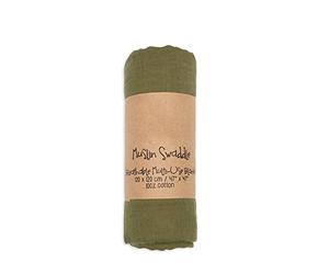 Chickwin Baby Muslins Cloths Swaddle Blanket, Solid Color Cotton Soft Large Muslins Cloths Breathable Swaddle Blanket for Newborn Infant, Perfect Boys Girls Shower Gifts (120x120cm,ArmyGreen)