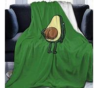 Chickwin Bed Throw Flannel Blankets, 3D Print Microfiber Soft Lightweight Cozy Fluffy Warm Home Bed Cover Bedspread All Season for Adults Couple Couch/Sofa Bed (Green Avocado,120x150cm)