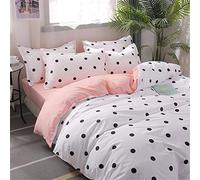 Chickwin Bedding Set 4 Piece, 100% Microfiber Polyester (Quilt Duvet Cover, Pillowcases and Bedsheet) Soft Smooth Wrinkle Anti-Allergic Single Double Super King Size Bed (150x200cm,Wave Point)