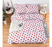 Chickwin Bedding Sets Duvet Cover, Microfiber Single Double Super King Prevent Allergy Soft And Comfortable Color 3pcs, Duvet Cover, 2* Matching Pillowcases (tomato,Double)