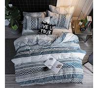 Chickwin Bedding Sets Duvet Cover, Microfiber Single Double Super King Prevent Allergy Soft And Comfortable Color 3pcs, Duvet Cover, 2* Matching Pillowcases (grey blue,King)