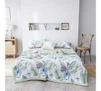 Chickwin Bedspread Quilted Throw for All Season Soft Microfiber Quilt Single Double Super King Size Easy Care Sofa Bed Cover Decorative Coverlet Modern Style (Banana leaf,200x230cm)