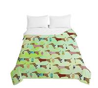 Chickwin Bedspreads Quilted for Single Double King & Super King Size, 3D Dachshund Print Coverlets Microfiber Embossed Coverlets Lightweight Quilt Bed Throw (Feather Pattern,180x220cm)