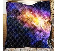 Chickwin Bedspreads Quilted for Single Double King & Super King Size, 3D Starry Sky Print Coverlets Microfiber Coverlets Lightweight Quilt Bed Throw for All Season (Starry Sky,226x280cm)