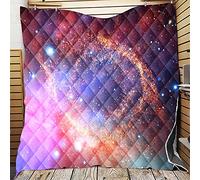 Chickwin Bedspreads Quilted for Single Double King & Super King Size, 3D Starry Sky Print Coverlets Microfiber Coverlets Lightweight Quilt Bed Throw for All Season (Galaxy,226x280cm)