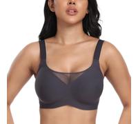 Chickwin Bras Women Plus Size, Wireless Full Coverage Support Push Up Bra S-3XL Soft Comfort Breathable Non Wired Bralette with Adjustable Straps & Rear Buckle for Everyday (Black,XL)