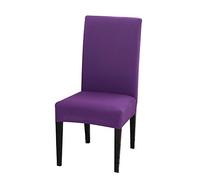 Chickwin Chair Covers for Dining Chair 2/4/6/10PCS, Gray High Back Stretch Chair Cover for Hotel Dining Room Party Spandex Removable Washable Chair Cover Slipcovers (4 PCS,Deep purple)