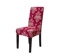 Chickwin Chair Covers for Dining Chair 2/4/6/10PCS, High Back Stretch Chair Cover for Hotel Party Room Spandex Removable Washable Chair Cover Slipcovers (2 PCS,Red gold)