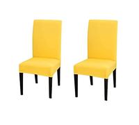 Chickwin Chair Covers for Dining Chair 2/4/6/10PCS, Kitchen High Back Stretch Chair Cover for Hotel Dining Room Party Spandex Removable Washable Chair Cover Slipcovers (2 PCS,Yellow)