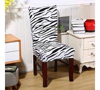 Chickwin Chair Covers for Dining Chair 2/4/6/10PCS, Universal High Back Stretch Modern Chair Cover for Hotel Party Room Spandex Removable Washable Chair Cover Slipcovers (4 PCS,Black white)