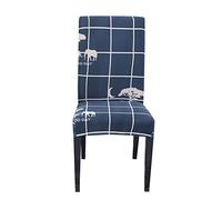 Chickwin Chair Covers for Dining Chairs Long Back,2/4/6/10pcs Universal Spandex Stretch Elastic High Back Chair Cover Removable Washable for Hotel Dining Room Party Outdoor (Plaid Elephant,10 pcs)