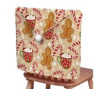 Chickwin Christmas Chair Covers Santa Hat Dining Chairs Set of 2-8, Washable Xmas Seat Covers Dining Chair Coversfor Festive Party Christmas Decorations (Set of 6,Gingerbread Man)