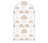 Chickwin Colorful Nordic Style Arch Cover Backdrop,Elastic Fitted Arch Backdrop Sailboards Background,Background Stand Covers for Christmas/Halloween & Party Decoration (White,7.2FT(122x220cm))