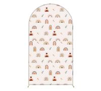 Chickwin Colorful Nordic Style Arch Cover Backdrop,Elastic Fitted Arch Backdrop Sailboards Background,Background Stand Covers for Christmas/Halloween & Party Decoration (Rainbow,4FT(55x120cm))