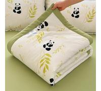 Chickwin Coverless Duvet 4.5 Tog Quilted Bedspreads Double Single King, Reversible Lightweight Microfiber Coverlets Quilt Comforter Easy Care Sofa Blanket Throw (Panda,150x200cm)