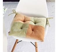 Chickwin Cushion Chair, Premium Padded Chair Cushions Quilted Seat Pads Sofa for Indoor and Outdoor Use Pressure Relief Cushion Great As Office Thicker (40x40cm,Dark green yellow)