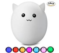 Chickwin Cute LED Children Night Light, Portable Kids Silicone Lamp Baby Suckle Color Dual Modes USB Rechargeable Lighting Sensitive Tap Control For Baby Adults Bedroom Soft Touch Safe For Kids (B)