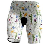 Chickwin Cycling Shorts Women with Padding, Floral Print Ladies Cycling Shorts Plus Size Quick Dry Bicycle Shorts Breathable Mountain Biking Shorts Comfortable Bike Shorts