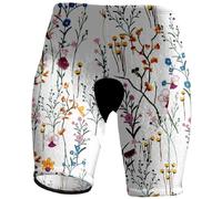 Chickwin Cycling Shorts Women with Padding, Floral Print Ladies Cycling Shorts Plus Size Quick Dry Bicycle Shorts Breathable Mountain Biking Shorts Comfortable Bike Shorts