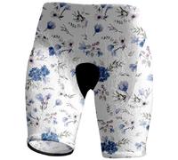 Chickwin Cycling Shorts Women with Padding, Floral Print Ladies Cycling Shorts Plus Size Quick Dry Bicycle Shorts Breathable Mountain Biking Shorts Comfortable Bike Shorts