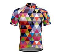 Chickwin Cycling Tops for Men Short Sleeve, Polka Dot Triangle Pattern Summer Men's Cycling Jerseys Mountain Biking Jersey, Mesh Quick Dry Bike Shirt, MTB Road Bicycle T-Shirt Top