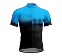 Chickwin Cycling Tops for Men Short Sleeve, Polka Dot Triangle Pattern Summer Men's Cycling Jerseys Mountain Biking Jersey, Mesh Quick Dry Bike Shirt, MTB Road Bicycle T-Shirt Top Blue