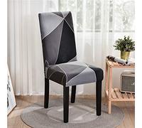 Chickwin Dining Chair Slipcovers Set of 1/2/4/6/10, Elastic Dining Chair Covers Slipcovers High Back Universal Stretch Washable for Dining Christmas Decorative (Grey Triangle,6 Pieces)