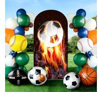 Chickwin Elastic Arch Cover Backdrop 3D Soccer Pattern (Red,122x220cm)