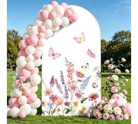 Chickwin Elastic Arch Cover Backdrop Butterfly Print (Coral,122 x 220 m)