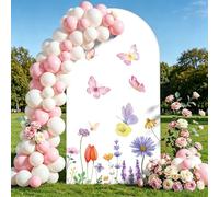 Chickwin Elastic Arch Cover Backdrop Butterfly Print (Pink,65x150cm)
