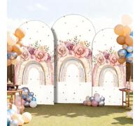 Chickwin Elastic Arch Cover Backdrop Rainbow Print (Pink 2,65x150cm)