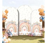 Chickwin Elastic Arch Cover Backdrop Rainbow Print (White 2,100x200cm)