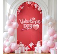 Chickwin Elegant Valentine's Day Arch Cover Backdrop (Red 1,7.2FT)