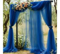 Chickwin European Style Wedding Arch Draping, Hanging Chiffon Sheer Backdrop Curtain Drapery,Wedding Archway Swag Decorations for Indoor/Outdoor Party Backdrop Ceiling Drapes (Royal Blue,160x600cm)