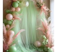 Chickwin European Style Wedding Arch Draping, Hanging Chiffon Sheer Backdrop Curtain Drapery,Wedding Archway Swag Decorations for Indoor/Outdoor Party Backdrop Ceiling Drapes (Green,160x500cm)