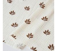 Chickwin Fat Quarters, DIY Crafts Fabric Sheets, Patchwork Fabric Bundles, Soft Thick Textile for Tablecloth Multi-Colour Sewing Material Scrapbooking (Brown Leaves,200x135cm)