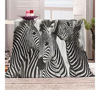 Chickwin Flannel Blanket Warm, 3D Animal Print Blanket Throw Fluffy Winter Spring Throws Blankets Microfiber Soft Comfortable Blanket for Indoor Bed Sofa Chair (Zebra Pattern,100x150cm)