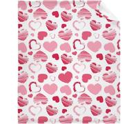 Chickwin Flannel Fleece Throw Blanket, 3D Love Heart Pattern Fluffy Blankets Thick Warm Throw Blanket Winter Blanket Sofa Throws Bedspread for Single Double King Bed (100x130cm,Pink Love Heart)