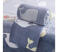 Chickwin Flannel Fleece Throw Blanket, Fluffy Blanket Throw for Couch and Bed 4.5 TOG Reversible Soft Cozy Fuzzy Plush Warm Bedthrow Winter Bedspread for Travel (Whale,120x200cm)