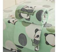 Chickwin Flannel Fleece Throw Blanket, Fluffy Blanket Throw for Couch and Bed 4.5 TOG Reversible Soft Cozy Fuzzy Plush Warm Bedthrow Winter Bedspread for Travel (Panda,200x230cm)