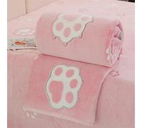 Chickwin Flannel Fleece Throw Blanket, Fluffy Blanket Throw for Couch and Bed 4.5 TOG Reversible Soft Cozy Fuzzy Plush Warm Bedthrow Winter Bedspread for Travel (Cat Paw Print,200x230cm)