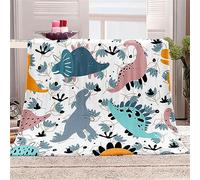 Chickwin Fleece Blanket Throw Flannel Blanket Large Warm Cozy Fluffy Blanket Soft Throw Microfiber 3D Cartoon Sofa Bed Blanket Bedspread for Bed Couch Bedroom Travel (130x150cm,Dinosaur)