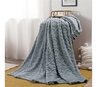 Chickwin Fleece Blanket Throw Flannel Blanket Large Warm Cozy Fluffy Blanket Soft Throw Microfiber Solid Color Sofa Bed Blanket Bedspread for Bed Couch Bedroom (70x100cm,Grey blue)